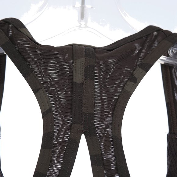 Athleta Contender Printed Bra Black Olive Camo Size Small - Picture 3 of 6